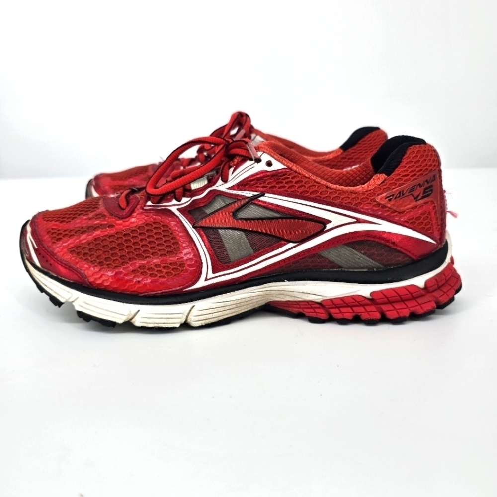 Brooks Ravenna 5 Shoe Men 8.5 D Red White Running Sneakers